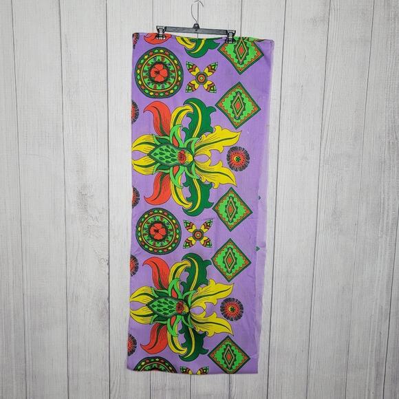 Vintage 70s Bright Floral Psychedelic Groovy Infinity Scarf - Picture 4 of 11